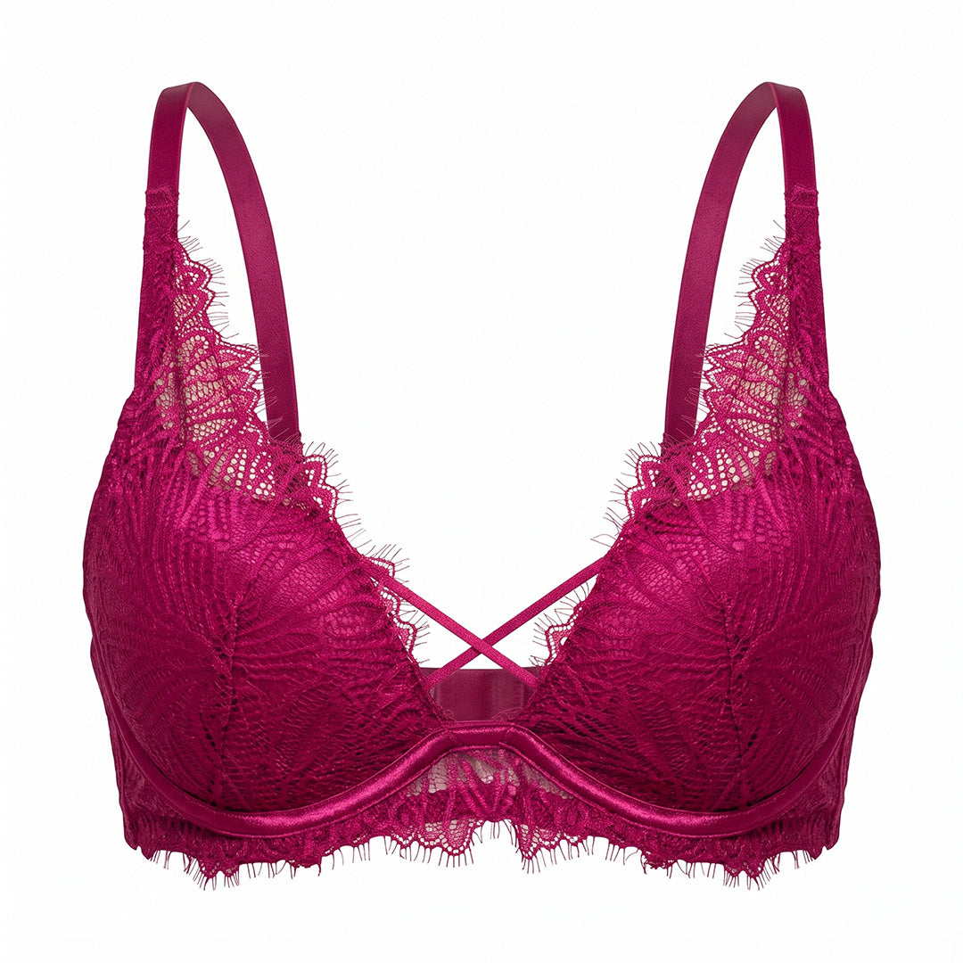 Brasier con varilla, copa de gota,  push up y encaje 25055L Lady Carnival