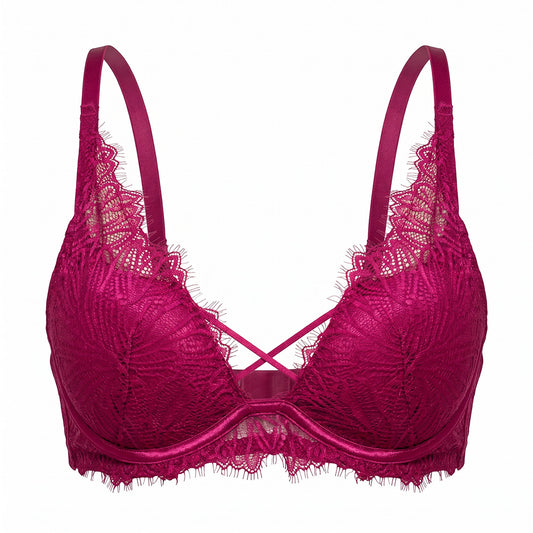 Brasier con varilla, copa de gota,  push up y encaje 25055L Lady Carnival