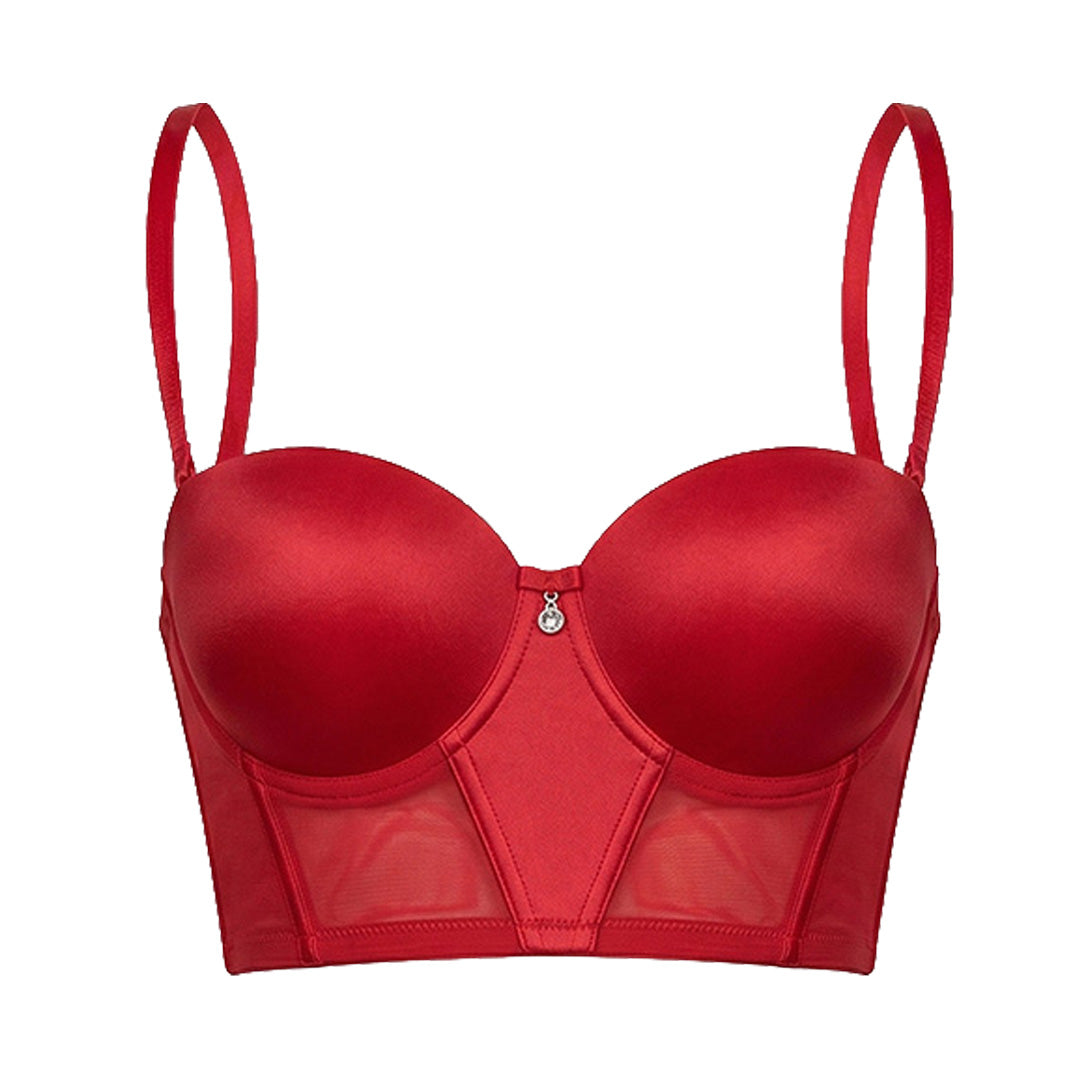 Brasier strapless con varilla, peto largo 25058L Lady Carnival