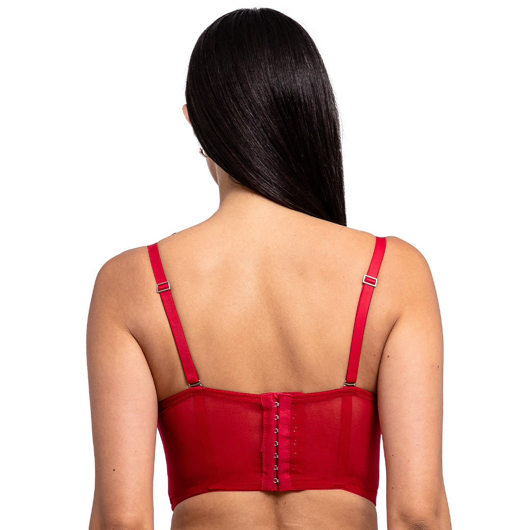 Brasier strapless con varilla, peto largo 25058L Lady Carnival