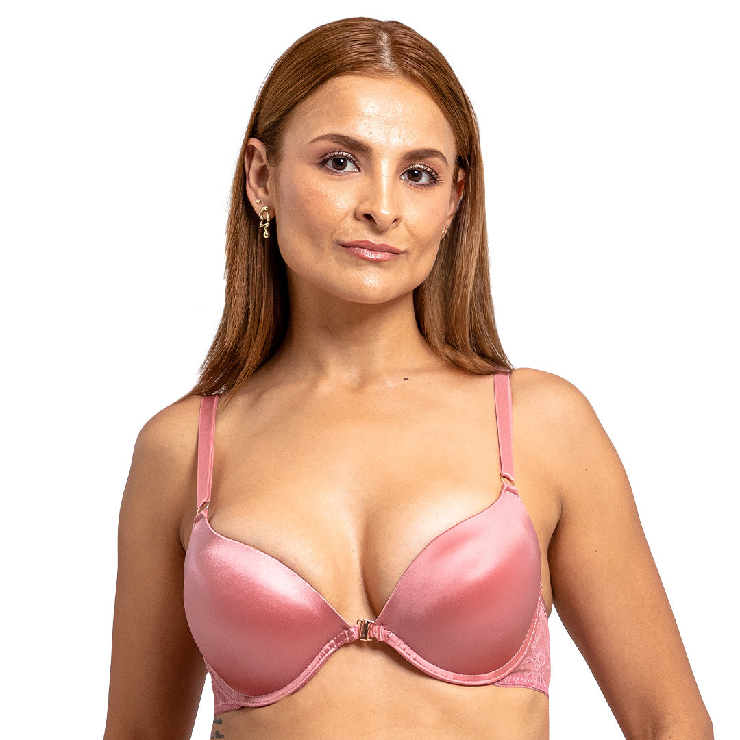 Brasier satinado con varilla y broche al frente 25078L Lady Carnival