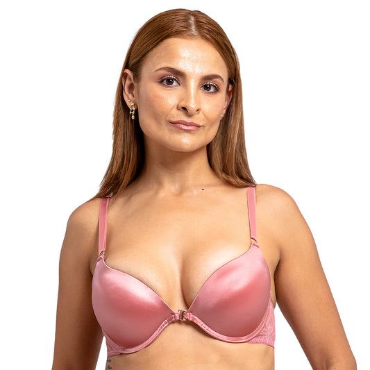 Brasier satinado con varilla y broche al frente 25078L Lady Carnival