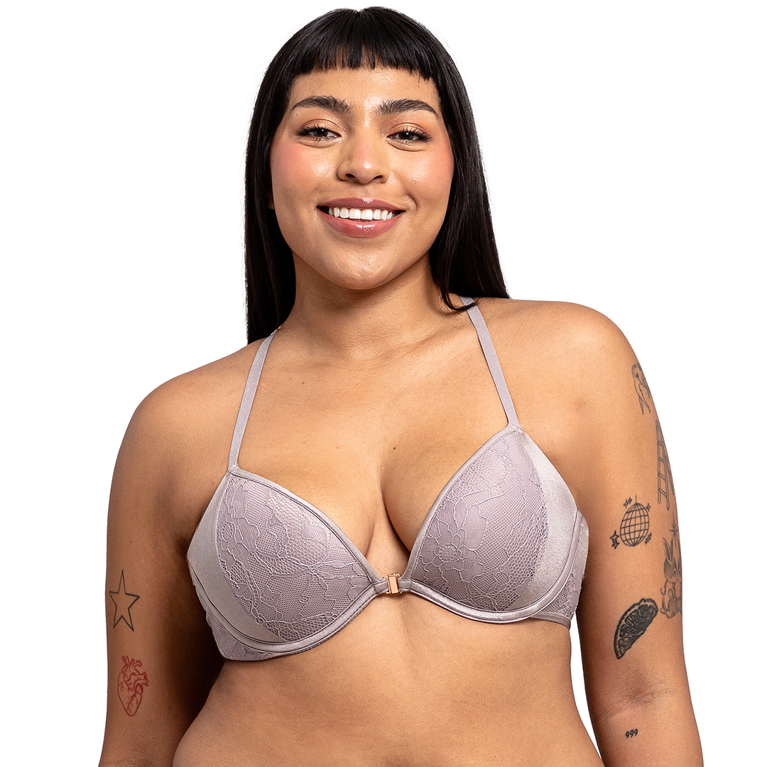 Brasier con varilla ligero push up espalda cruzada y broche al frente 25082L Lady Carnival