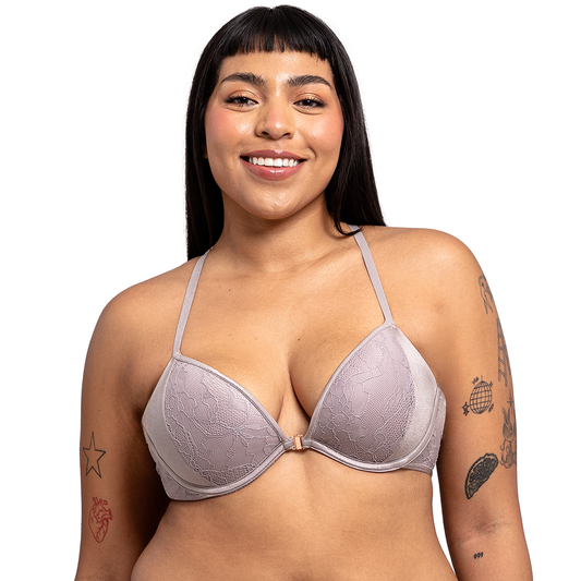 Brasier con varilla ligero push up espalda cruzada y broche al frente 25082L Lady Carnival