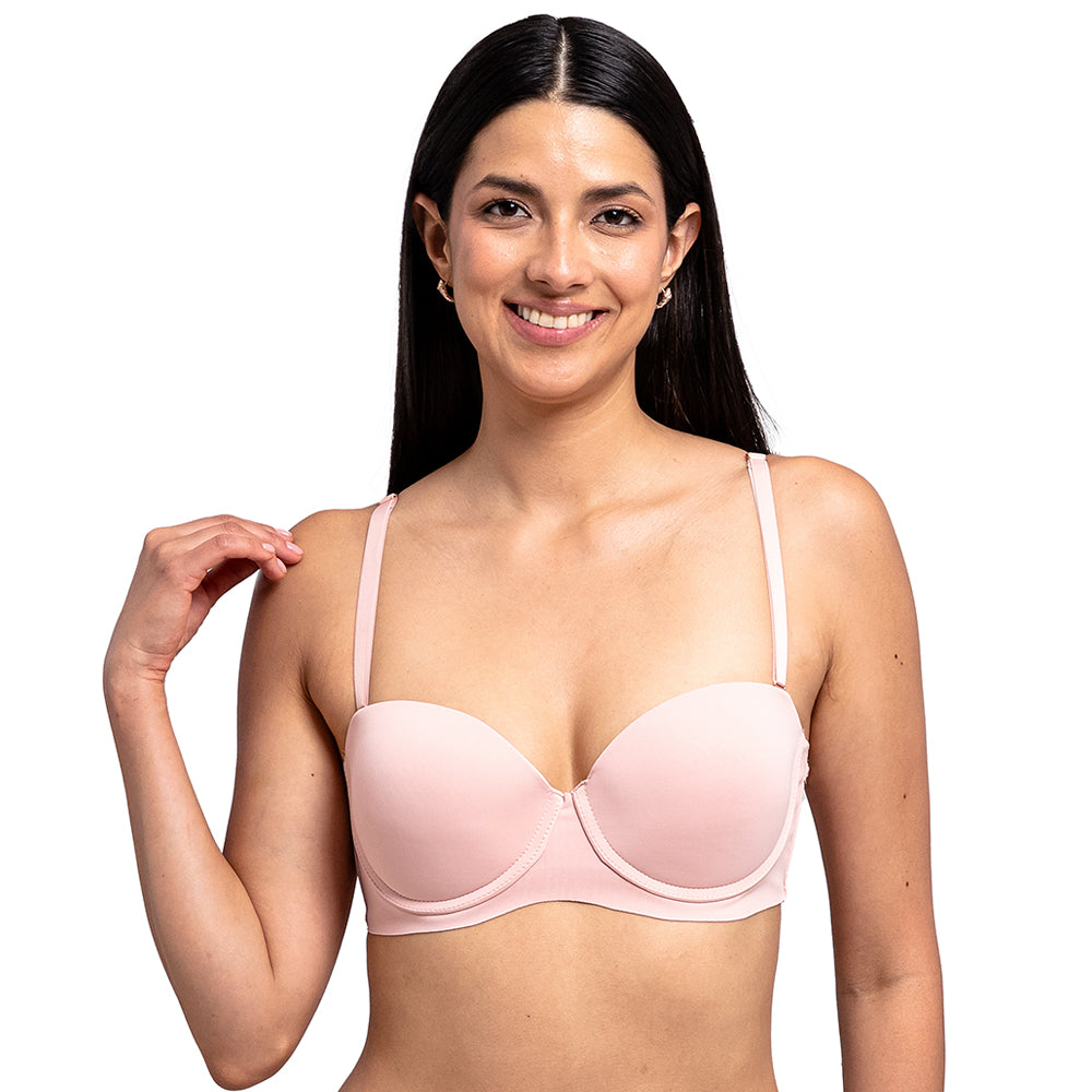 Brasier de corte láser, strapless, con varilla, silicón en banda 25100L Lady Carnival