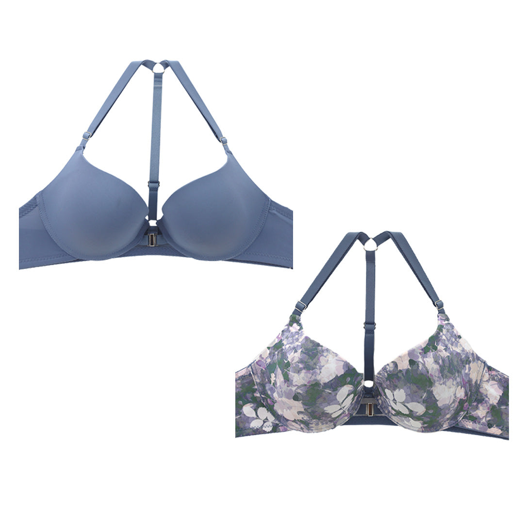 Set de 2 Brasier con varilla, broche al frente y espalda cruzada 25159 Carnival