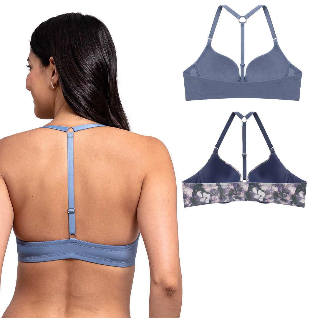 Set de 2 Brasier con varilla, broche al frente y espalda cruzada 25159 Carnival