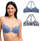 Set de 2 Brasier con varilla, broche al frente y espalda cruzada 25159 Carnival