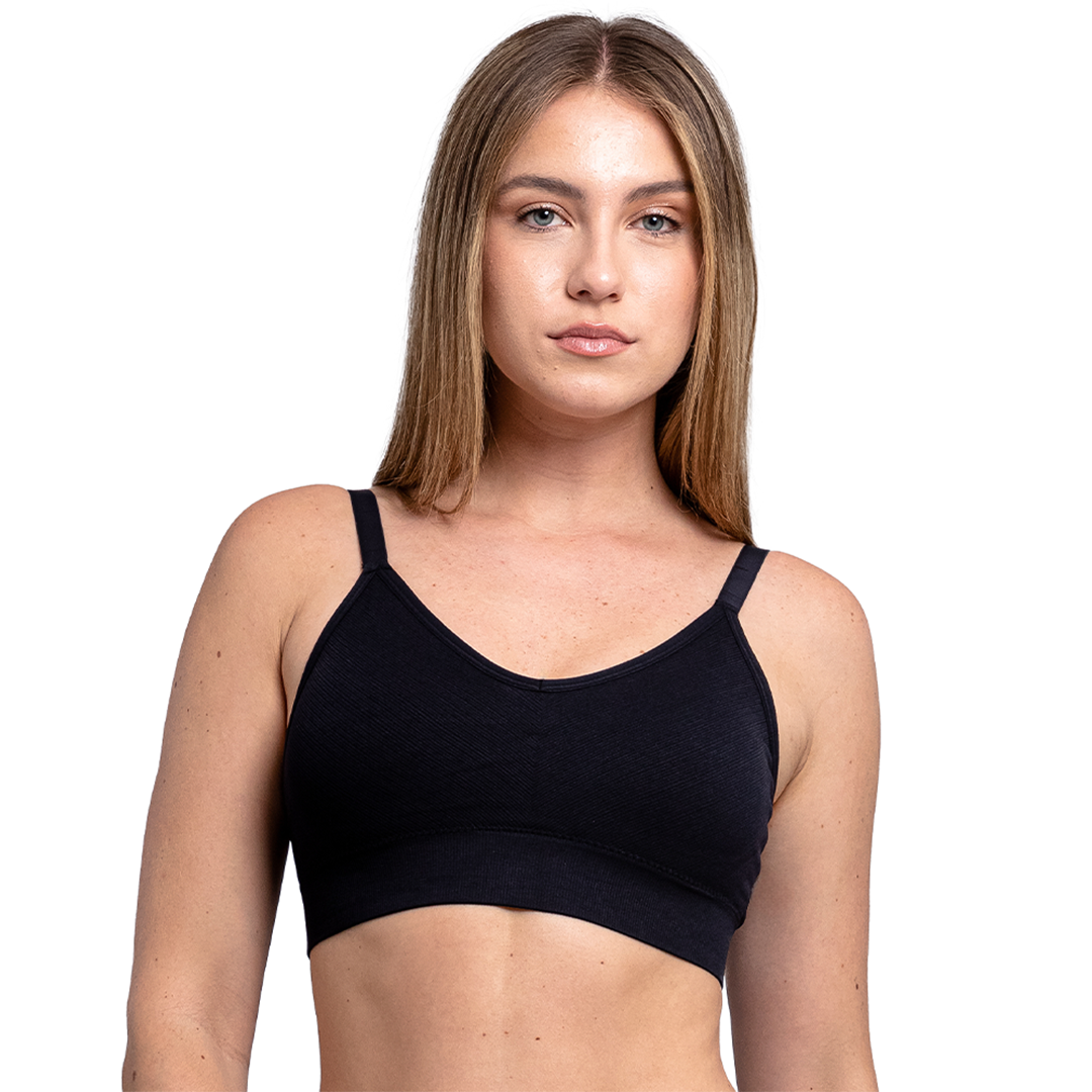 Top seamless negro con tirantes ajustables y pads removibles 25165 Carnival