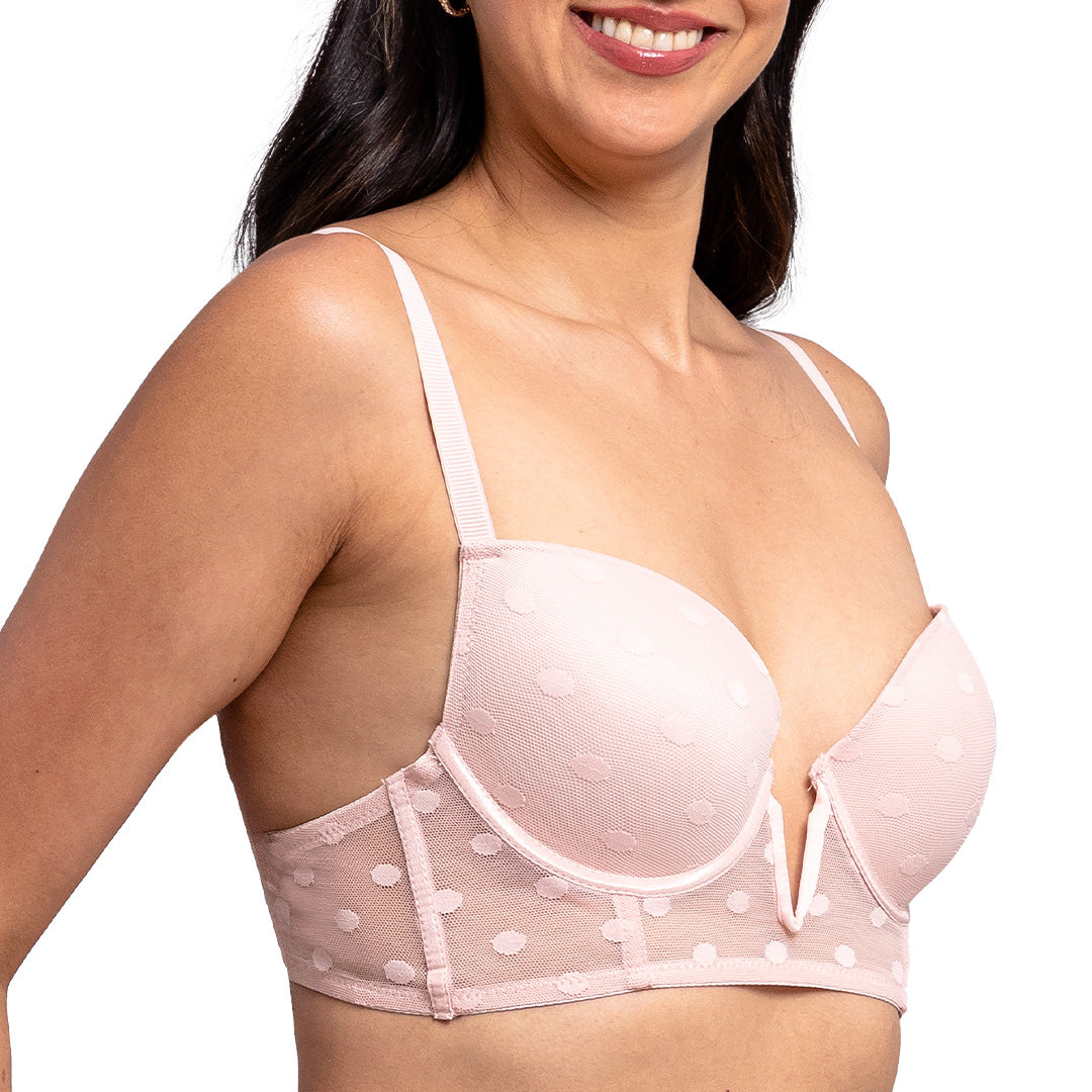 Brasier con escote profundo y push up 25171F Fashion