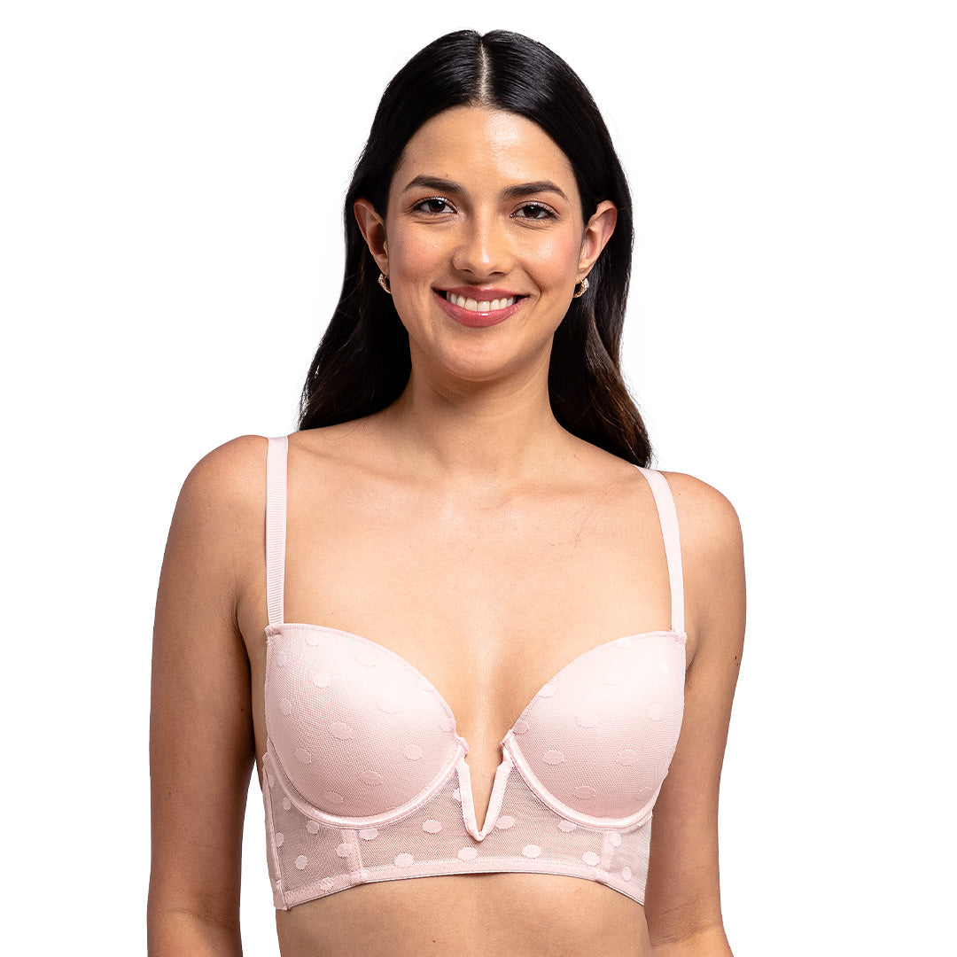 Brasier con escote profundo y push up 25171F Fashion