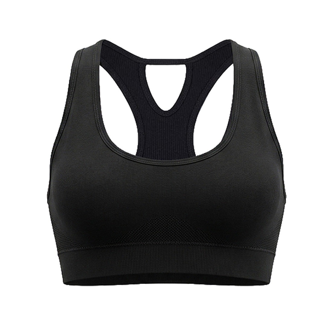 Top negro de espalda cruzada con pads removibles 25175F Fashion