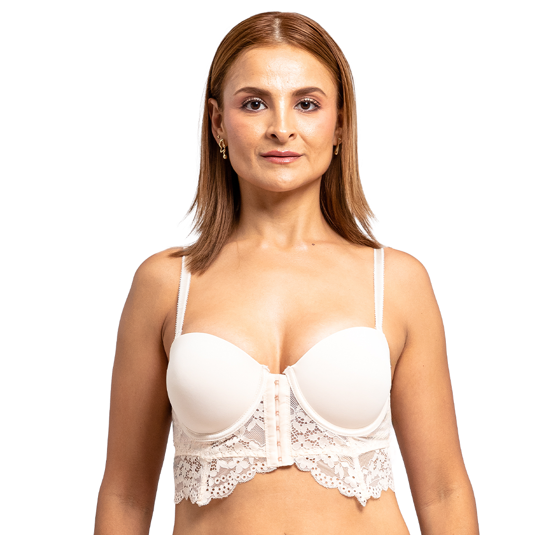 Brasier strapless con varilla peto largo push up y broche la frente 25184L Lady Carnival
