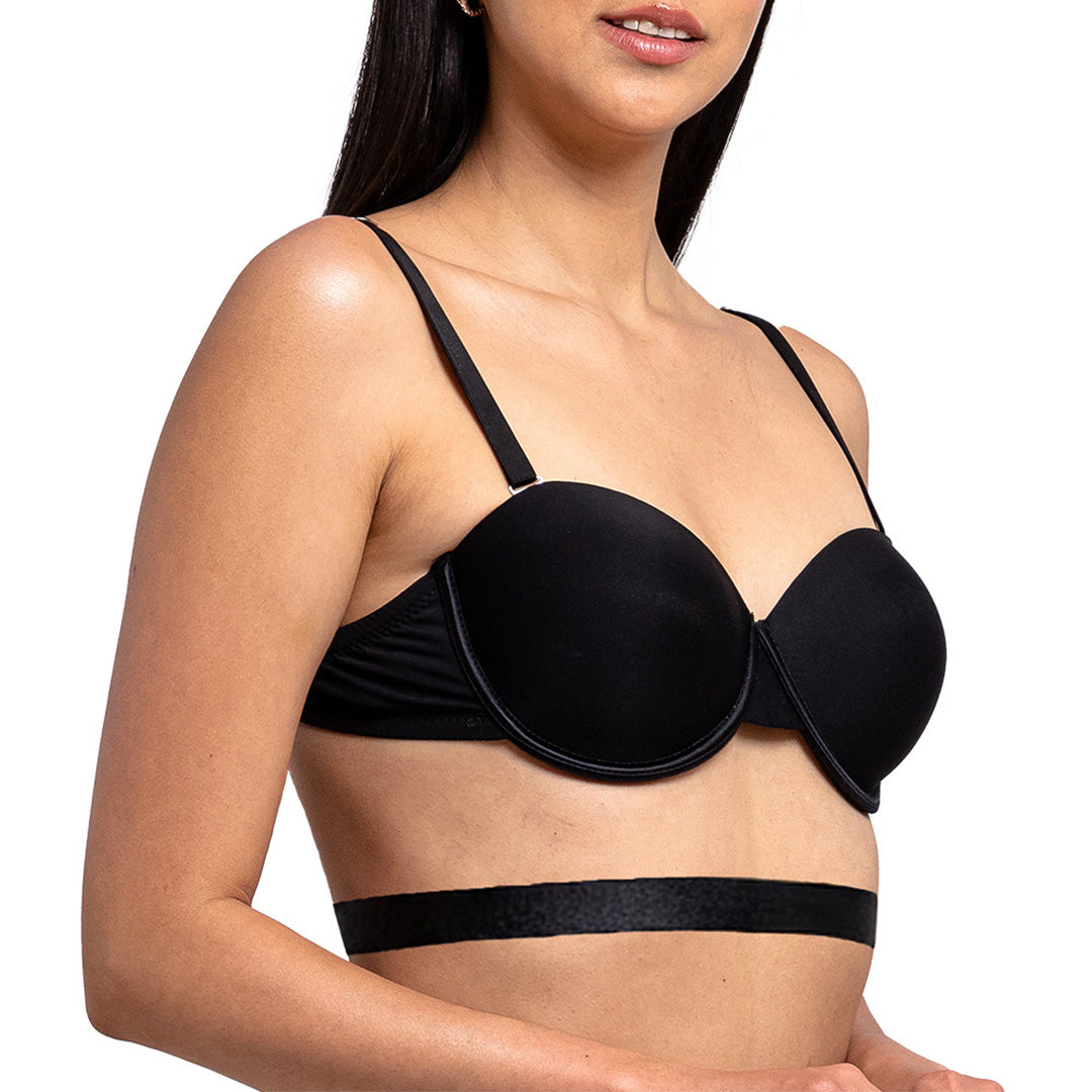 Brasier básico negro con tirantes convertibles en espalda 25194F Fashion