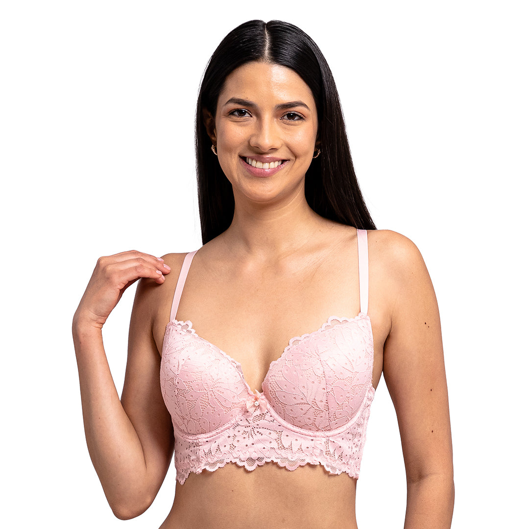 Brasier de peto largo con encaje y tirantes cruzados 25201L Lady Carnival