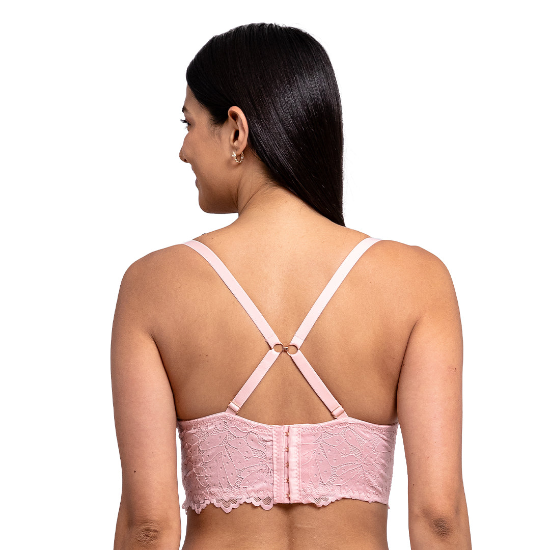 Brasier de peto largo con encaje y tirantes cruzados 25201L Lady Carnival