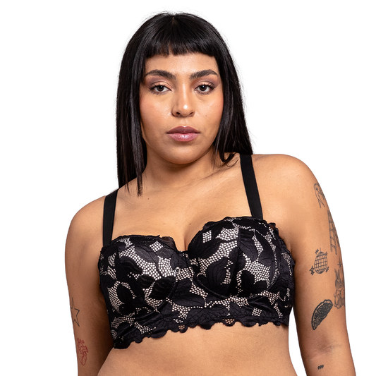 Brasier de talla extra strapless  con varilla 25209L Lady Carnival
