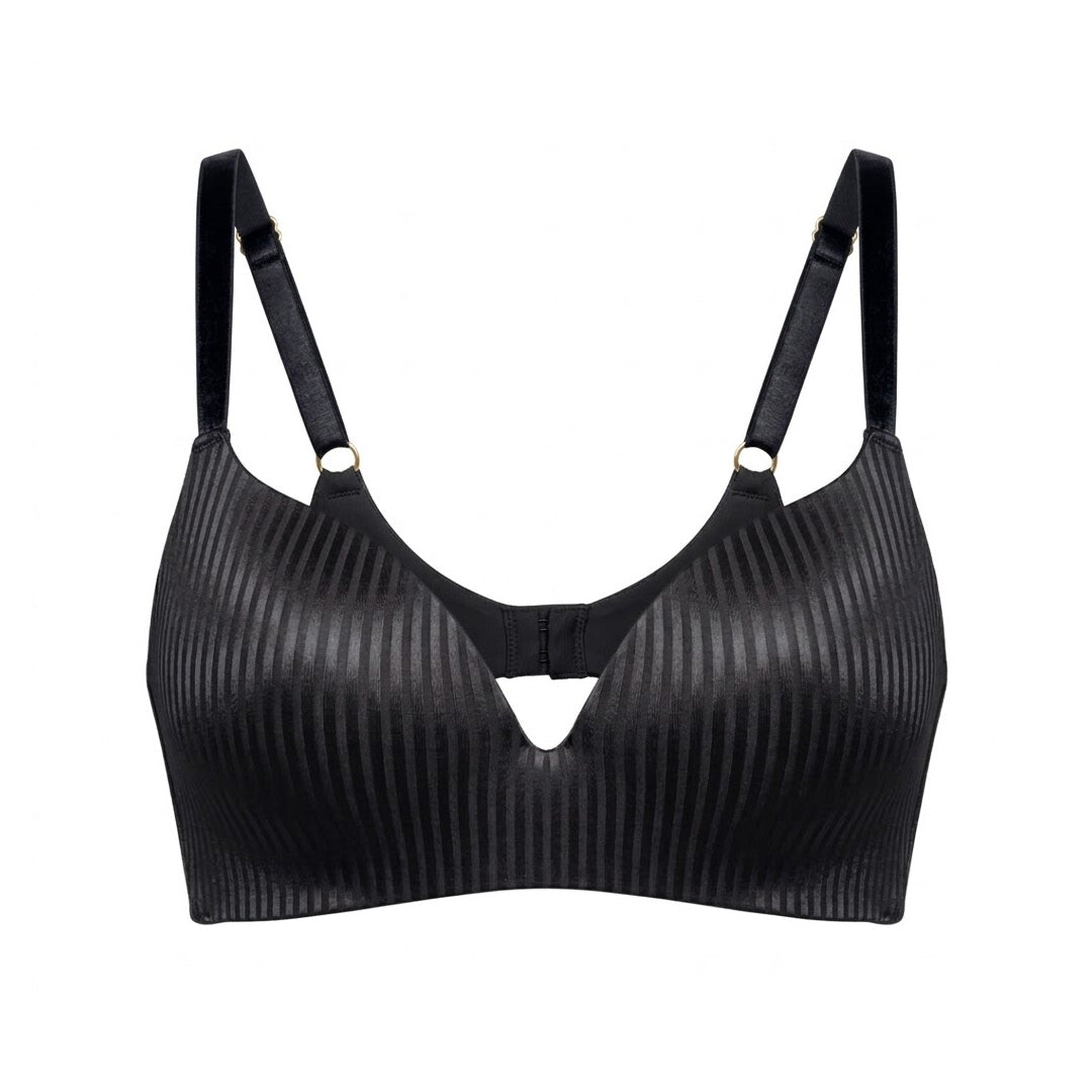 Brasier negro estampado de rayas sin varilla 25282 Carnival