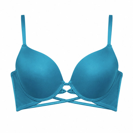 Brasier con varilla, ligero push up y tiras decorativas al frente 25295F Fashion