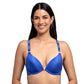 Brasier azul con varilla, broche al frente, ligero push up 25308F Fashion