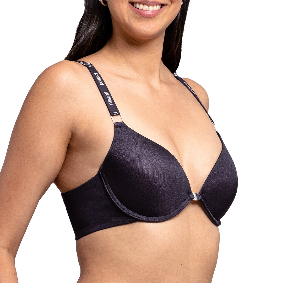 Brasier con varilla broche al frente y ligero push up 25308F Fashion