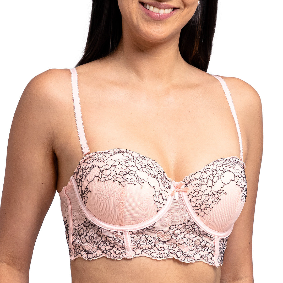Brasier strapless con push up de peto largo 25337L Lady Carnival