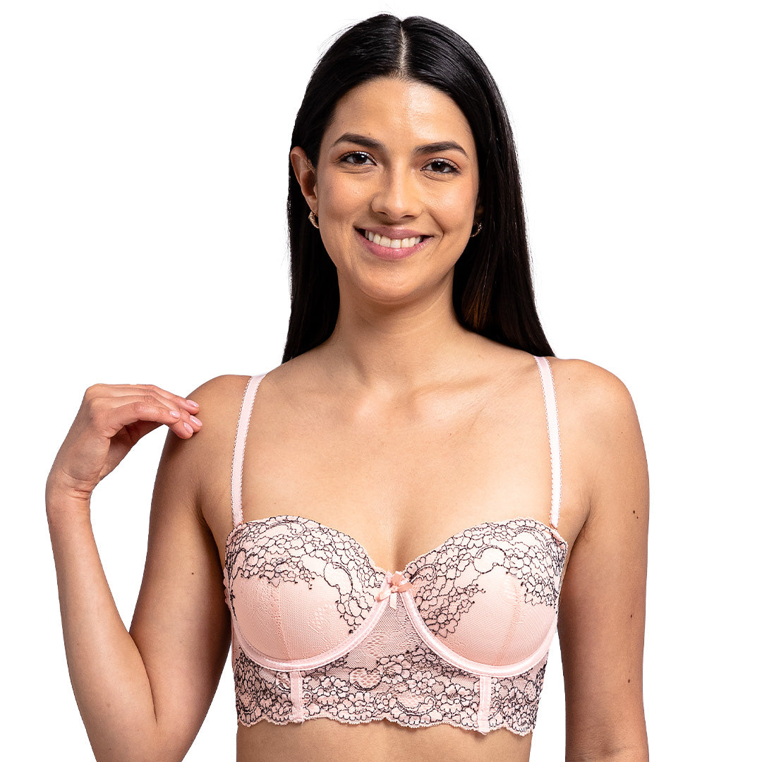 Brasier strapless con push up de peto largo 25337L Lady Carnival