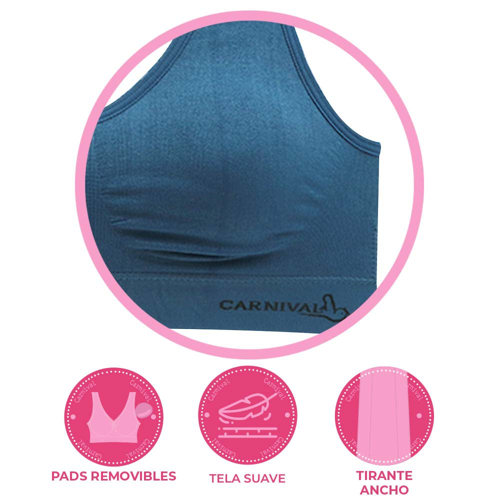 Top de microfibra seamless con pads removibles 4994 Carnival