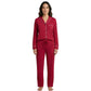 Pijama roja de manga larga con cuello clásico 3057PJ