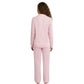 Pijama rosa de manga larga con cuello clásico 3057PJ