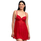 Baby doll rojo de mesh detalles en contraste 3118 Carnival