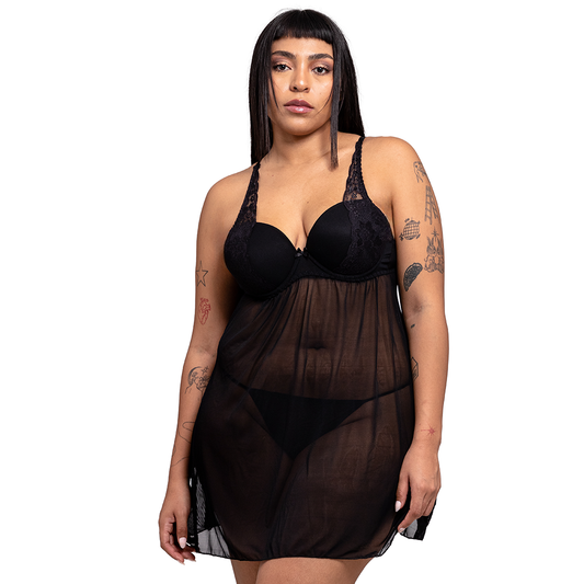 Baby doll negro con copa de gota 3185 Carnival