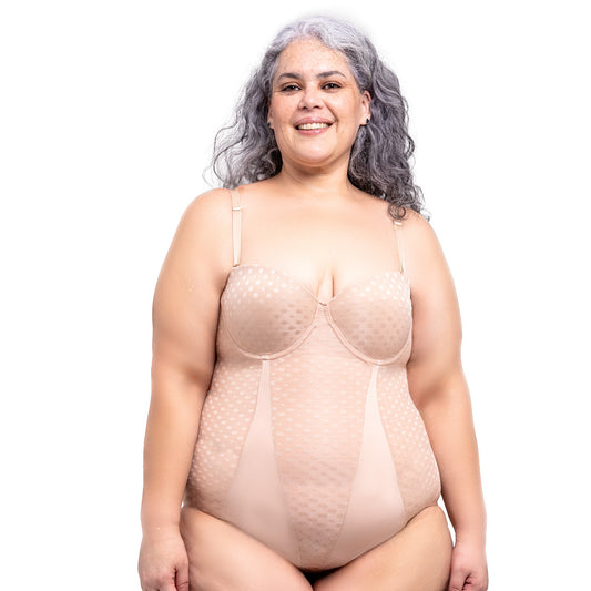 Body strapless beige con varilla 3317 Lady Carnival