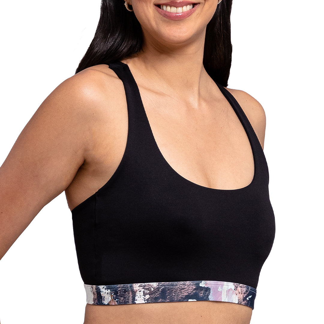 Top de espalda cruzada con pads removibles 4010F Fashion