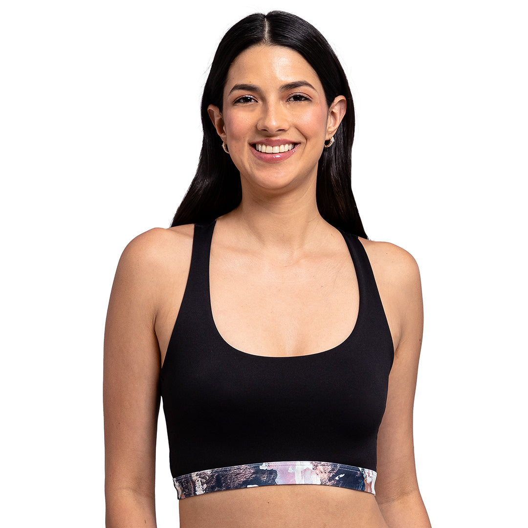 Top de espalda cruzada con pads removibles 4010F Fashion