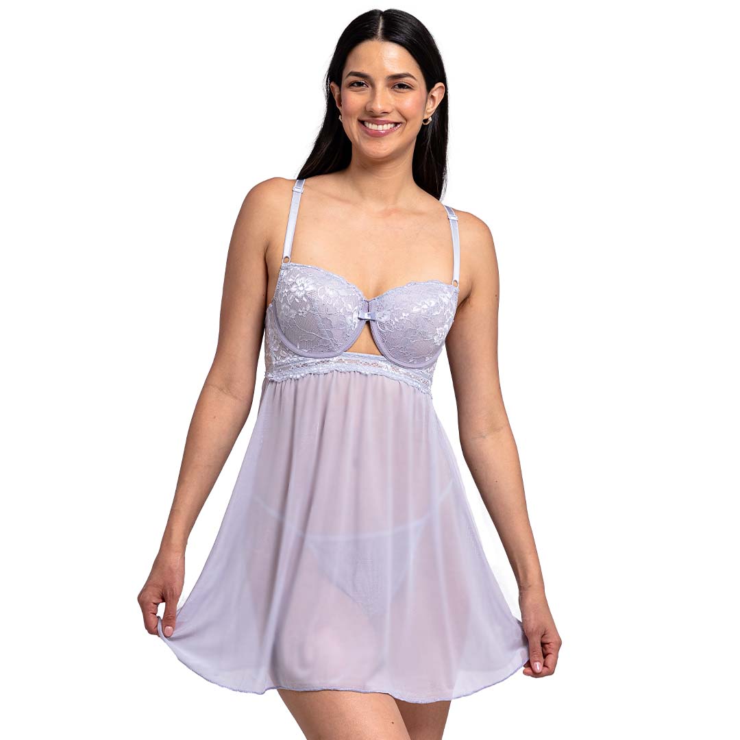 Baby doll lila con encaje 4741 Lady Carnival