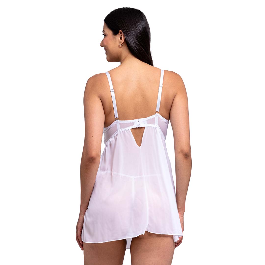 Baby doll blanco con encaje 4741 Carnival