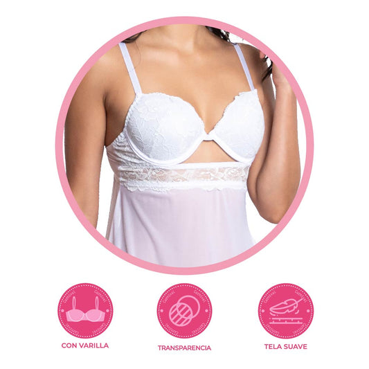 Baby doll blanco con encaje 4741 Carnival Carnival