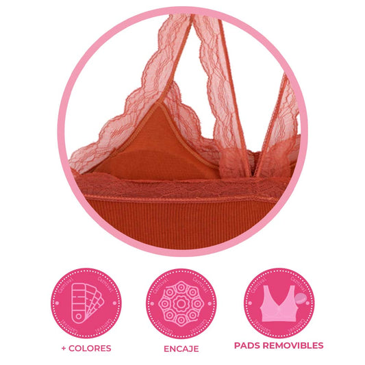 Top seamless cómodo con detalles de encaje  5363 Teens Carnival Lenceria