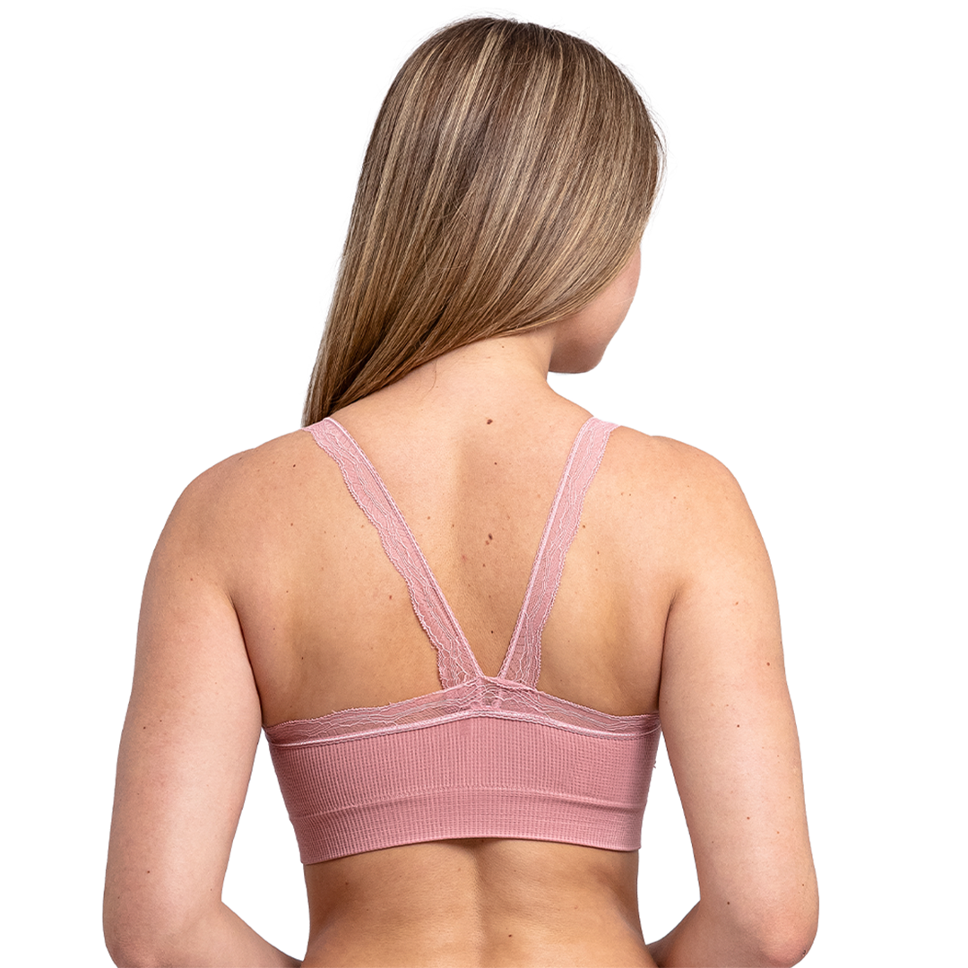 Top rosa seamless con detalles de encaje  5363 Carnival