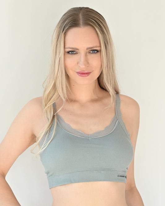Top gris seamless con detalles de encaje  5363 Carnival Carnival Lenceria
