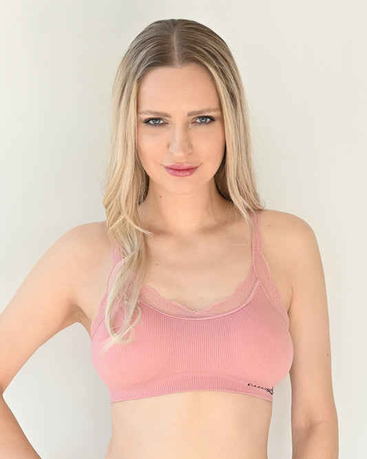 Top rosa seamless con detalles de encaje  5363 Carnival Carnival Lenceria