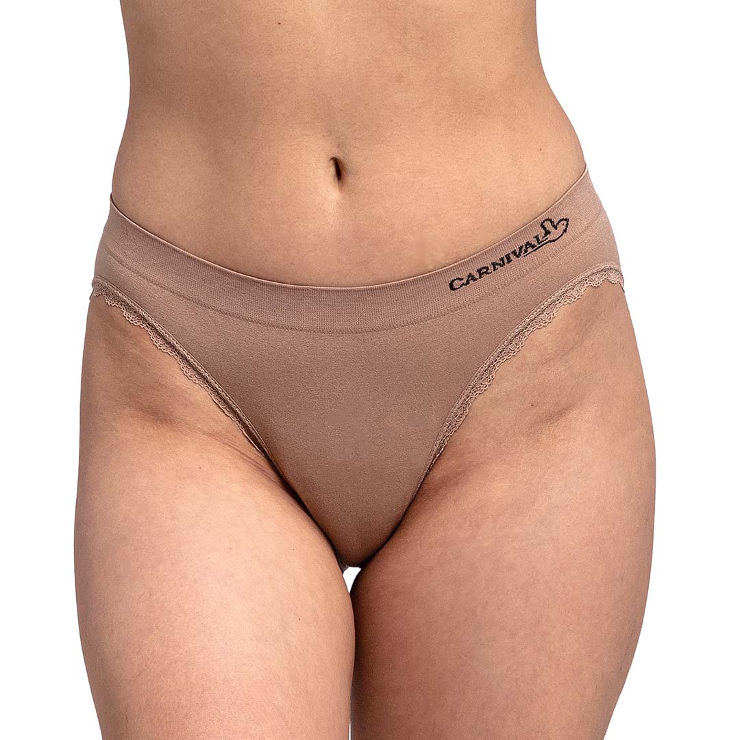 Bikini de corte alto en seamless tabaco 73787 Carnival