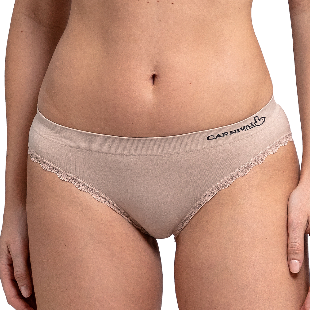 Bikini de corte alto en seamless moka 73787 Carnival