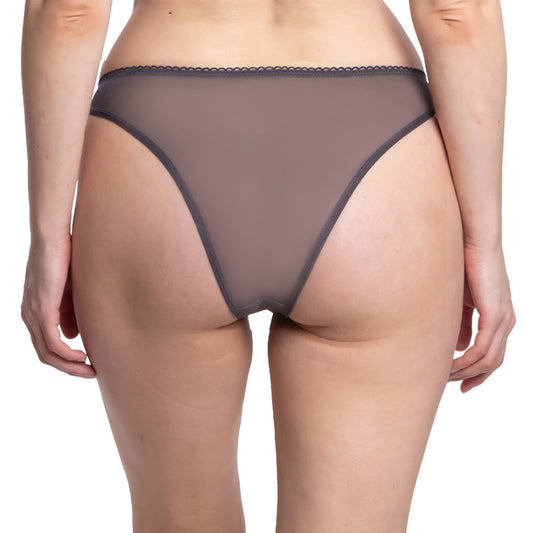 Panty coordinable gris con transparencias 74394 Carnival