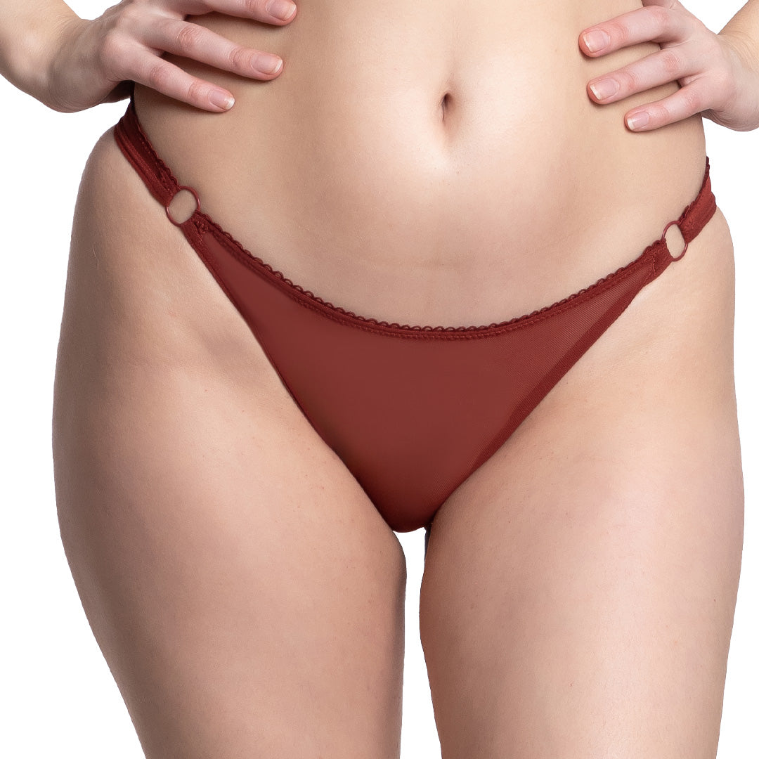 Coordinating wine-colored panty with transparencies 74394 Carnival