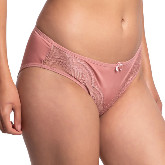Panty rosa coordinable con detalles de encaje 74615 Carnival