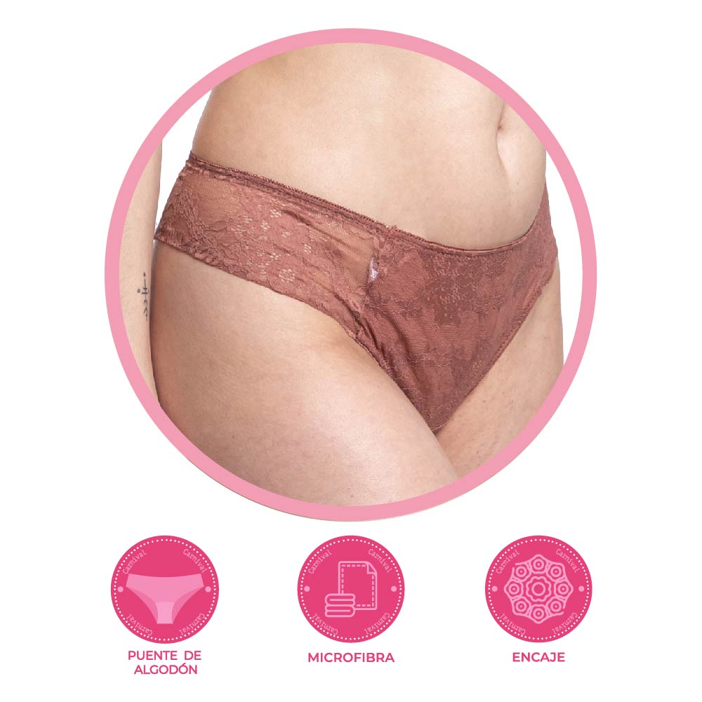 Tanga rosa coordinable con encaje 74745 Lady Carnival Carnival Lenceria