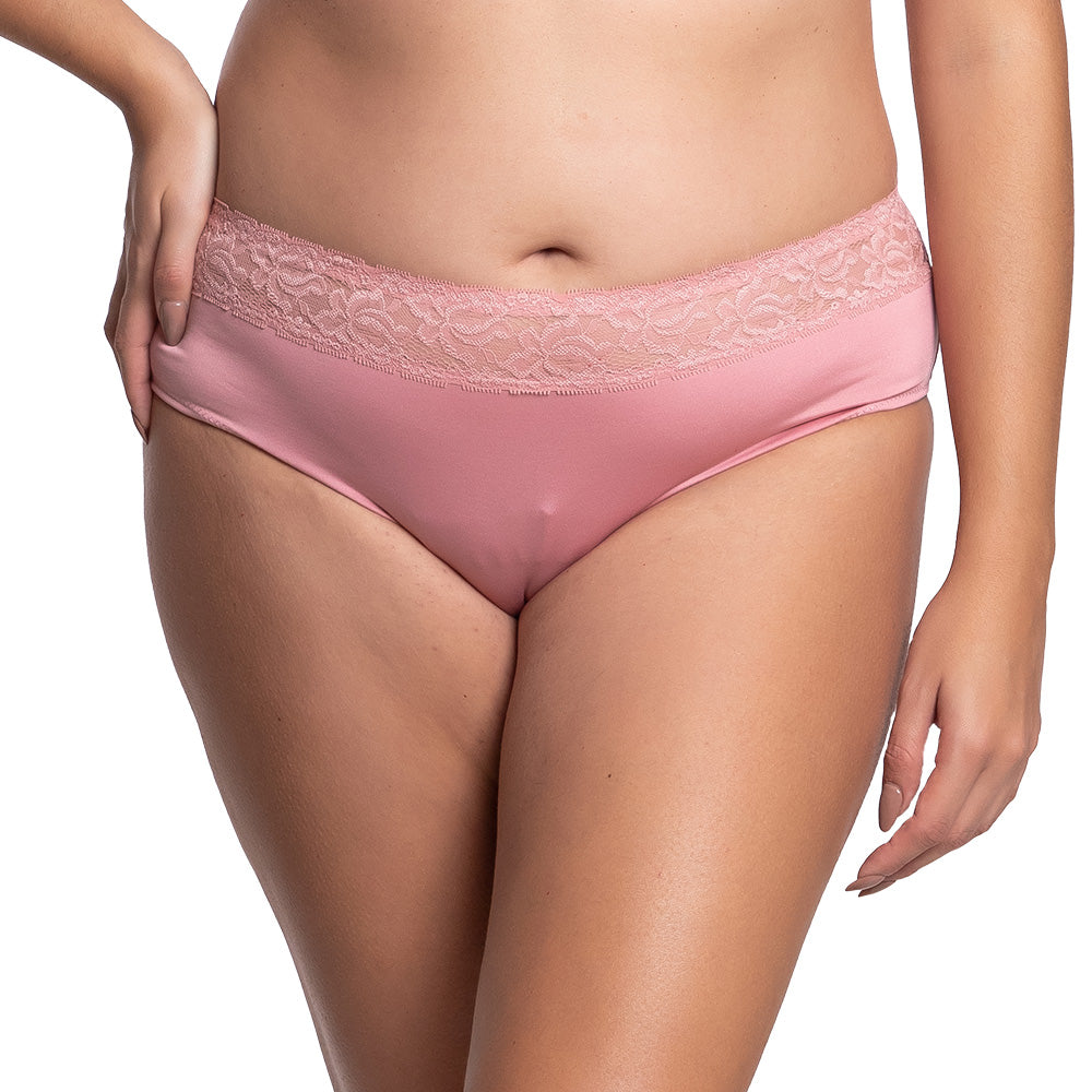 Panty coordinable talla extra rosa con detalle de encaje  74983 Lady Carnival