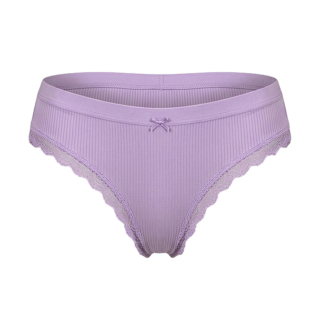 Panty acanalada con detalles de encaje 75119 Carnival